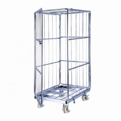 Wholesales Warehouse Roll Cage Container Wire Mesh Roll Container With Door