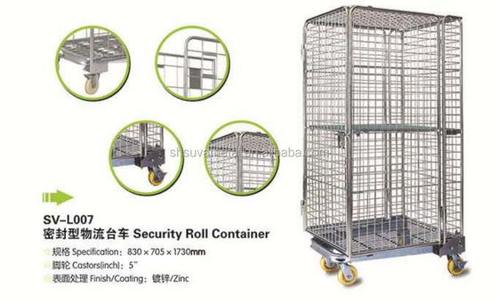 Logistic storage cart trolley,Security Roll Container /rolling container cage(SY-L007)