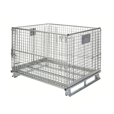 Supermarket Plastic Pallet Cage Metal Storage Bins Warehouse Storage Cage