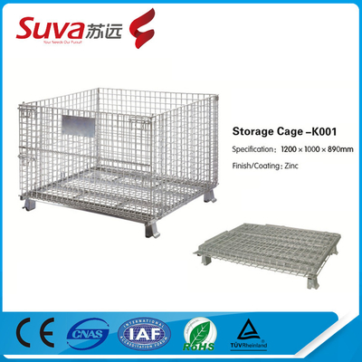spot welding spiral hinge foldable collapsible portable storage cage foldable metal storage cages