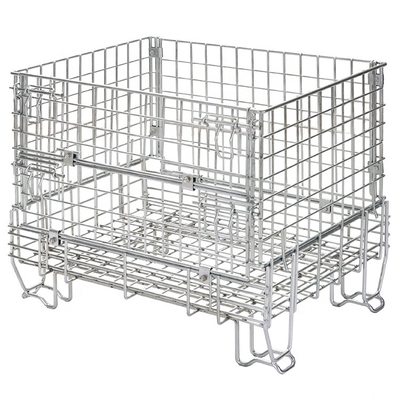 Welded Warehouse Stackable Wire Storage Cages Wire Mesh Metal Storage Cage