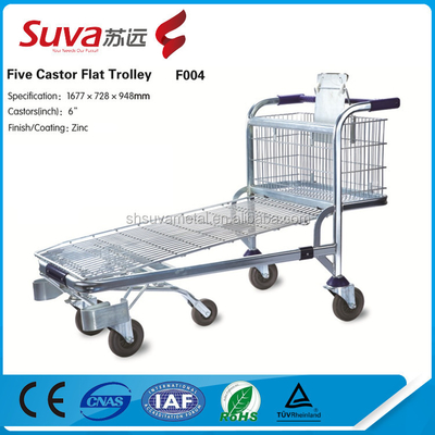 Heavy duty Flat Trolley Cart warehouse iron trolley size/trolley specification