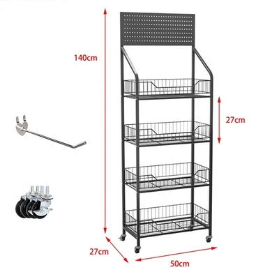 Design Metallic Multi-functional Display Stand Mini Supermarket Shelf