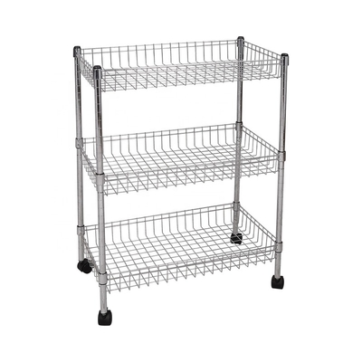 Stainless Steel Store Display Shelves Storage Metal Display Rack Folding Wire Shelf